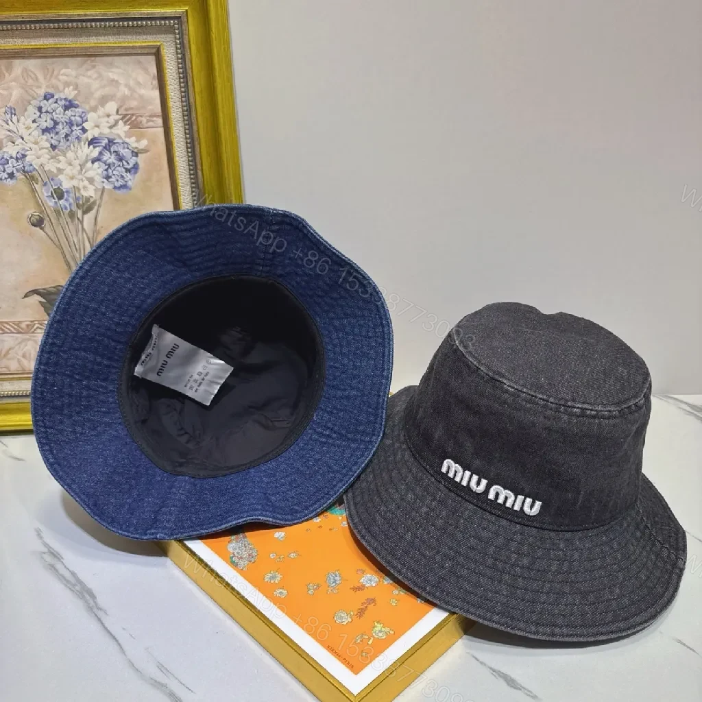 View 4 of Denim Bucket Hat — Structured, Subtle Luxury Embroidery