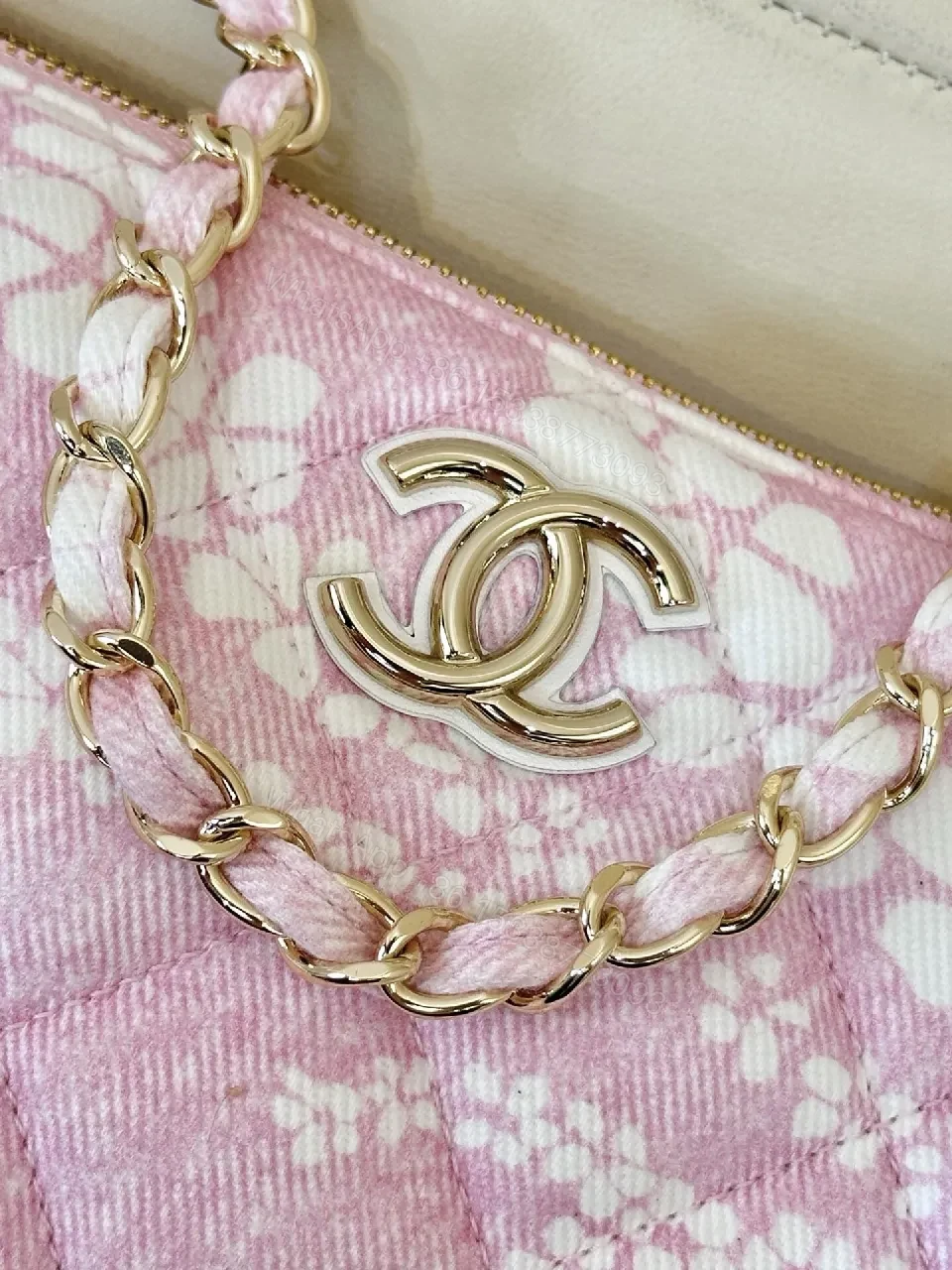 View 8 of Pastel Pink Quilted Shoulder Bag with Chain