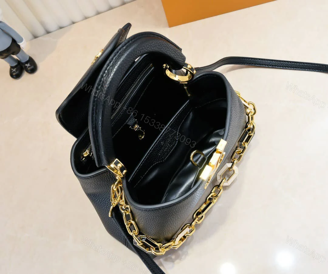 View 9 of LOUIS VUITTON CAPUCINES BB BAG WITH CHARM BLACK 27CM