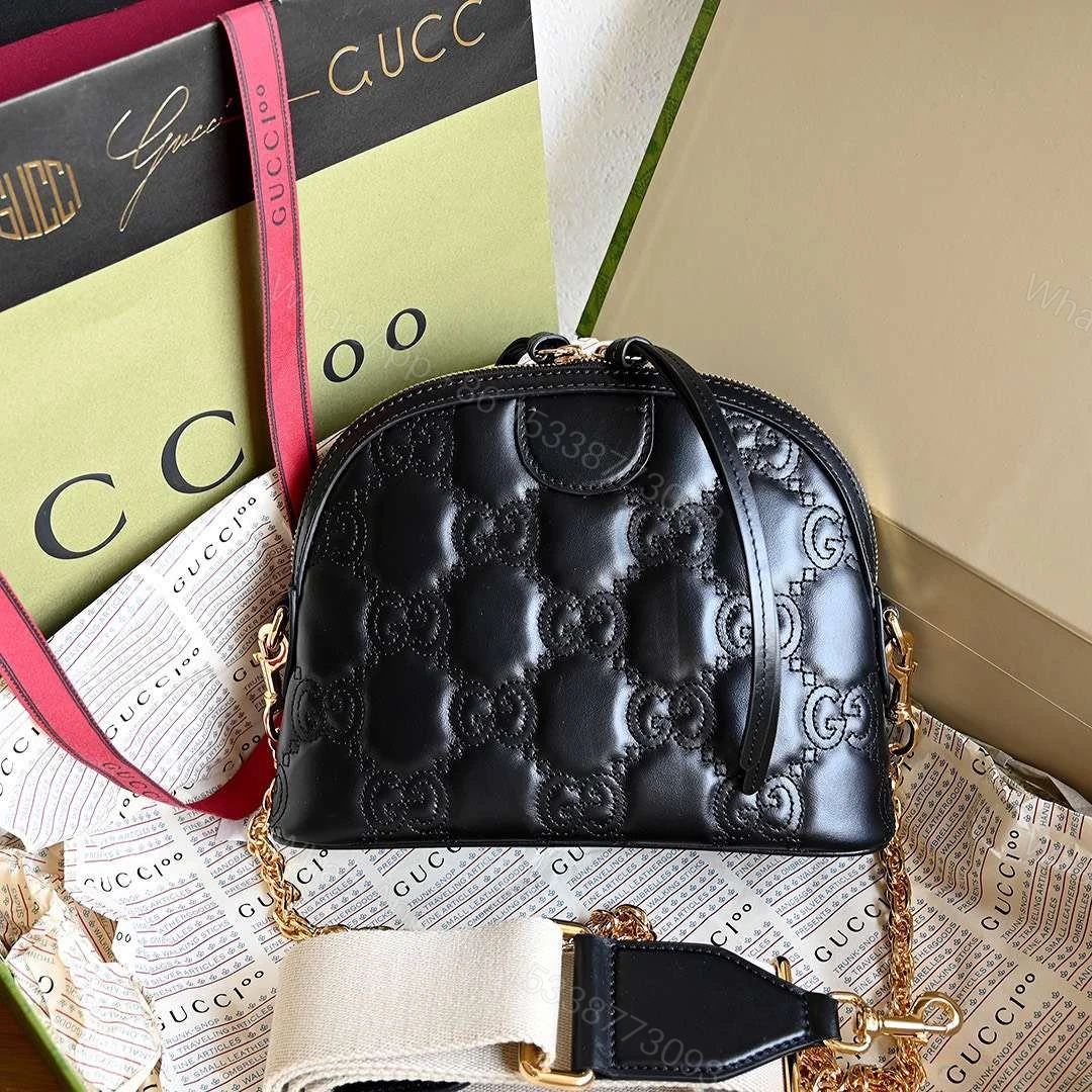 View 9 of Gucci Matelasse Like Auth Bag with Embossed GC Pattern 21cm