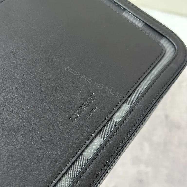 View 4 of Graphite Burberry Crossbody â€” Luxe Everyday Carry, Matte Hardware