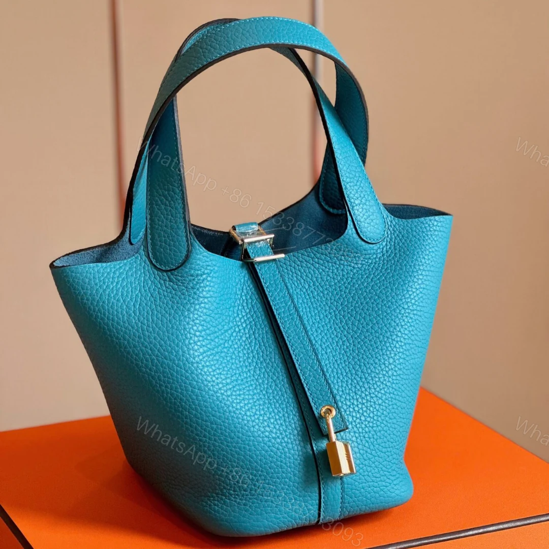 Hermes Picotin 18 Blue Togo Leather Gold Hardware — view 1