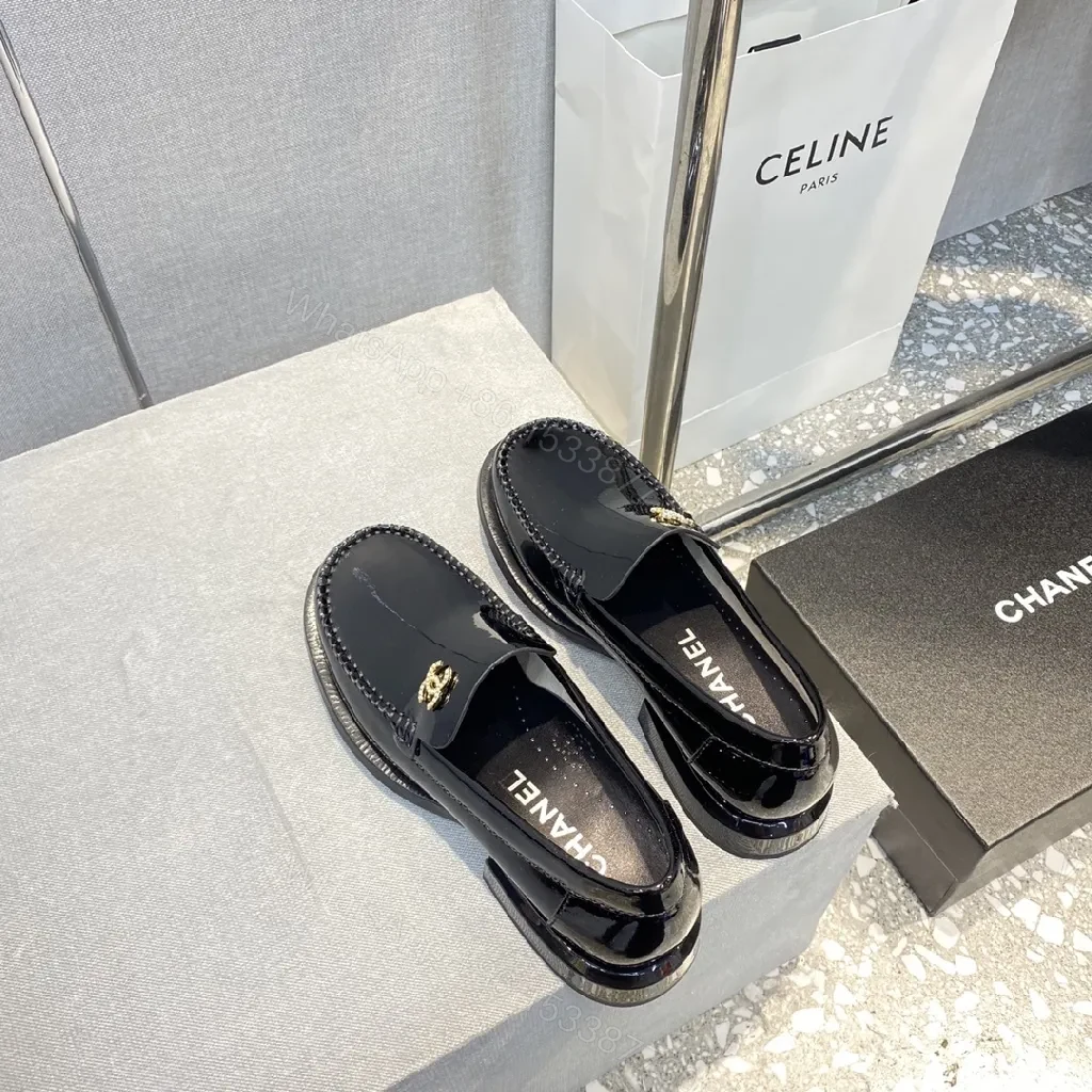 View 5 of Patent Leather Loafer: Chic Shine, Couture Hardware, Slip-On Slim Sole