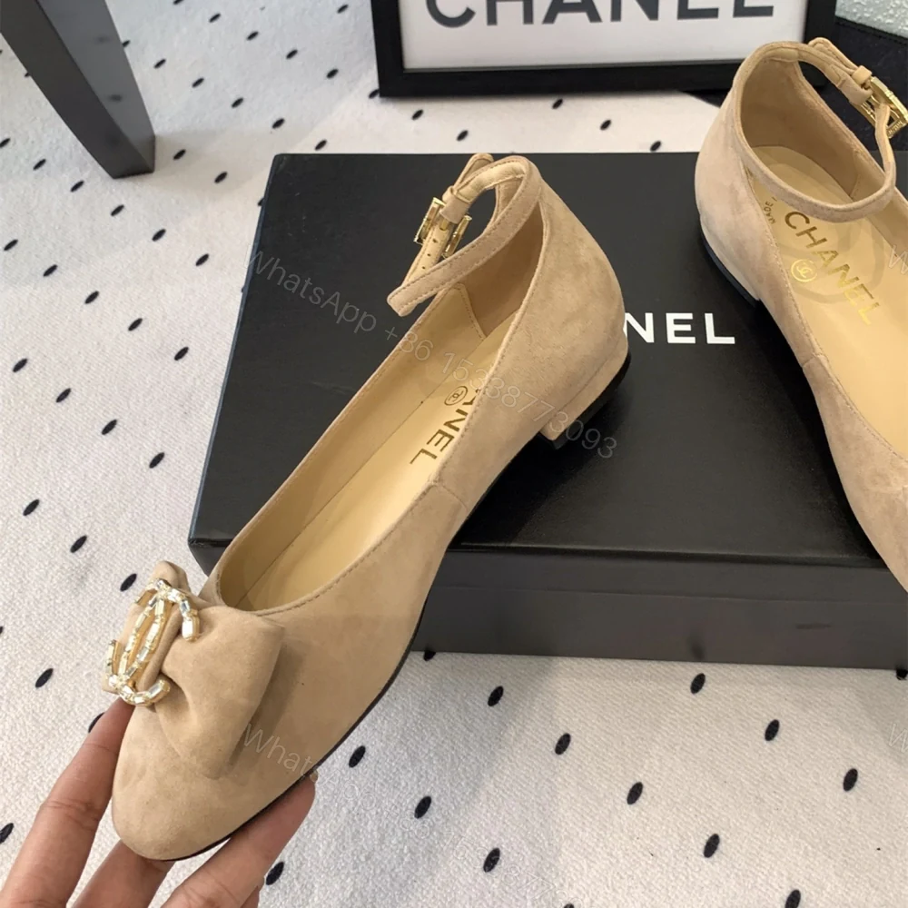 View 4 of 高仿Chanel*24K系列G46022C絲絨塔扣瑪麗珍鞋卡其免檢版