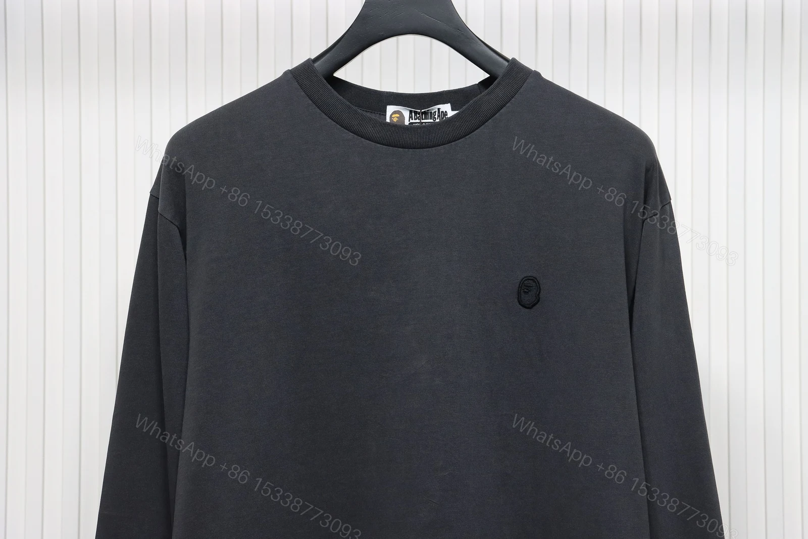 View 4 of BAPE Ape Head Small Logo Embroidered Sleeves Black