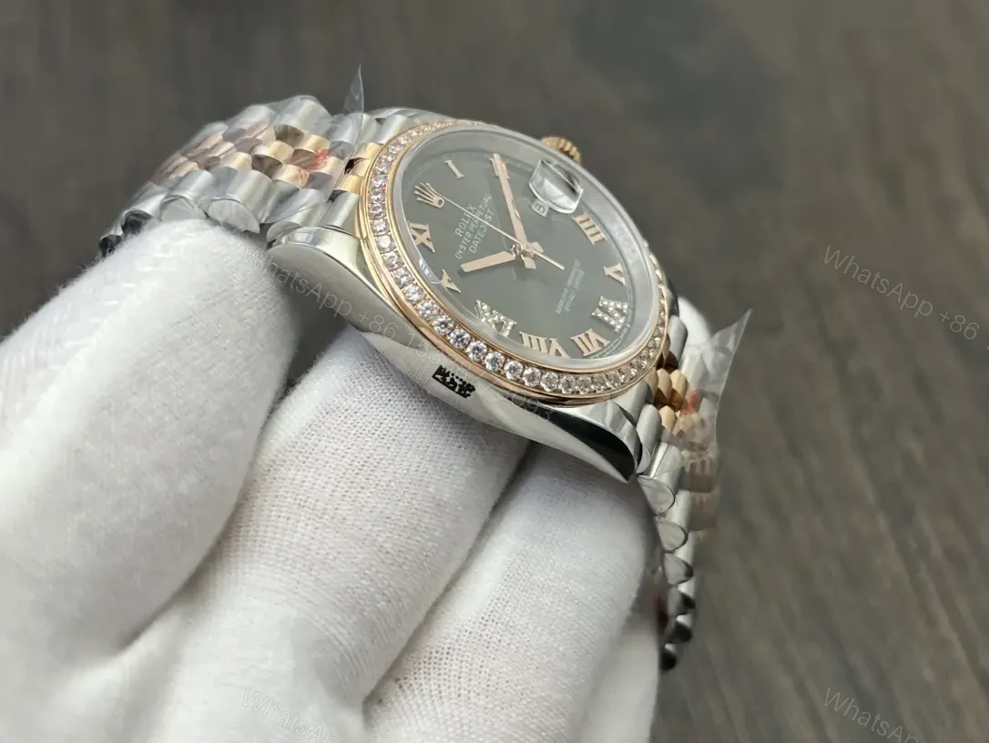 View 5 of Rolex Datejust 36 Stainless Steel Yellow Gold Diamond Grey Roman Jubilee 278383RBR-0018
