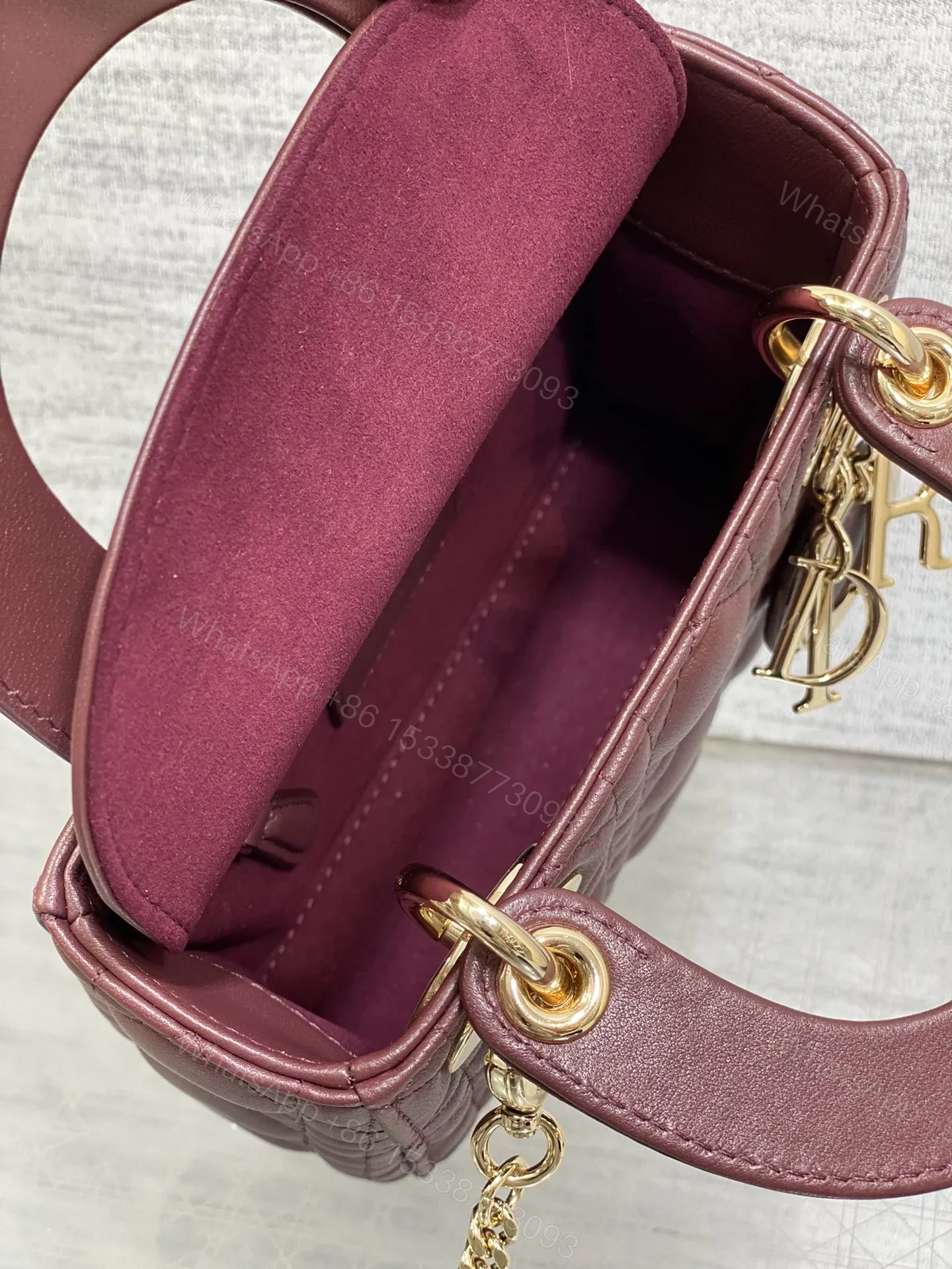 View 6 of Christian Dior Mini Lady Dior bag Gold hardware