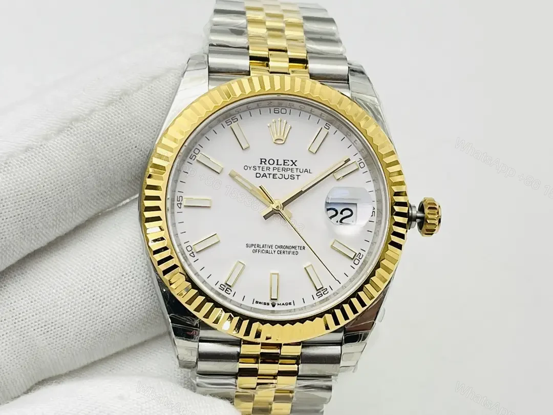Fake Rolex Datejust White Stick Best Jubilee Bracelet 41MM 126333-0016 — view 1