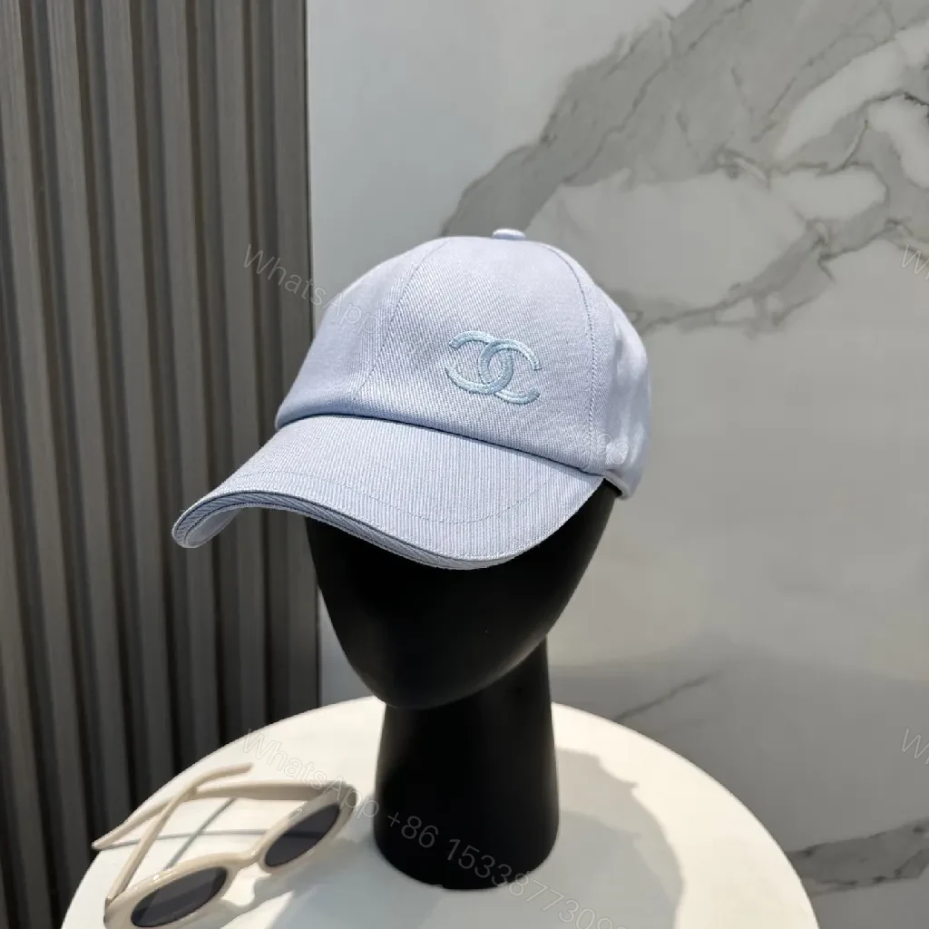 Light Wash Cap with Subtle Monogram—Premium, Curved Brim Cap — view 1