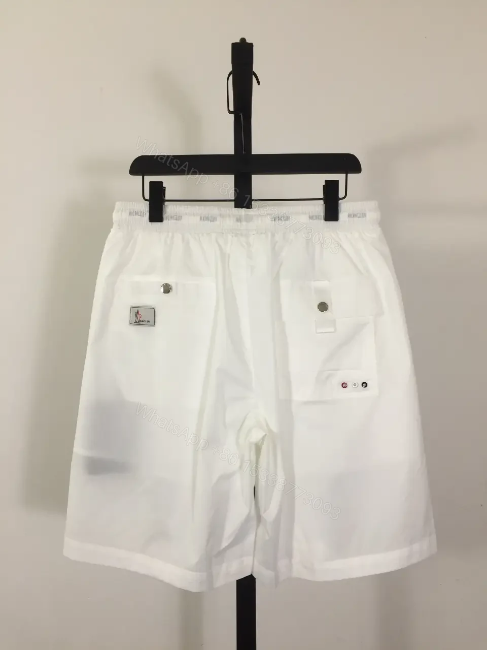 View 6 of White Nylon Shorts Athletic Drawstring Moncler-style Logo