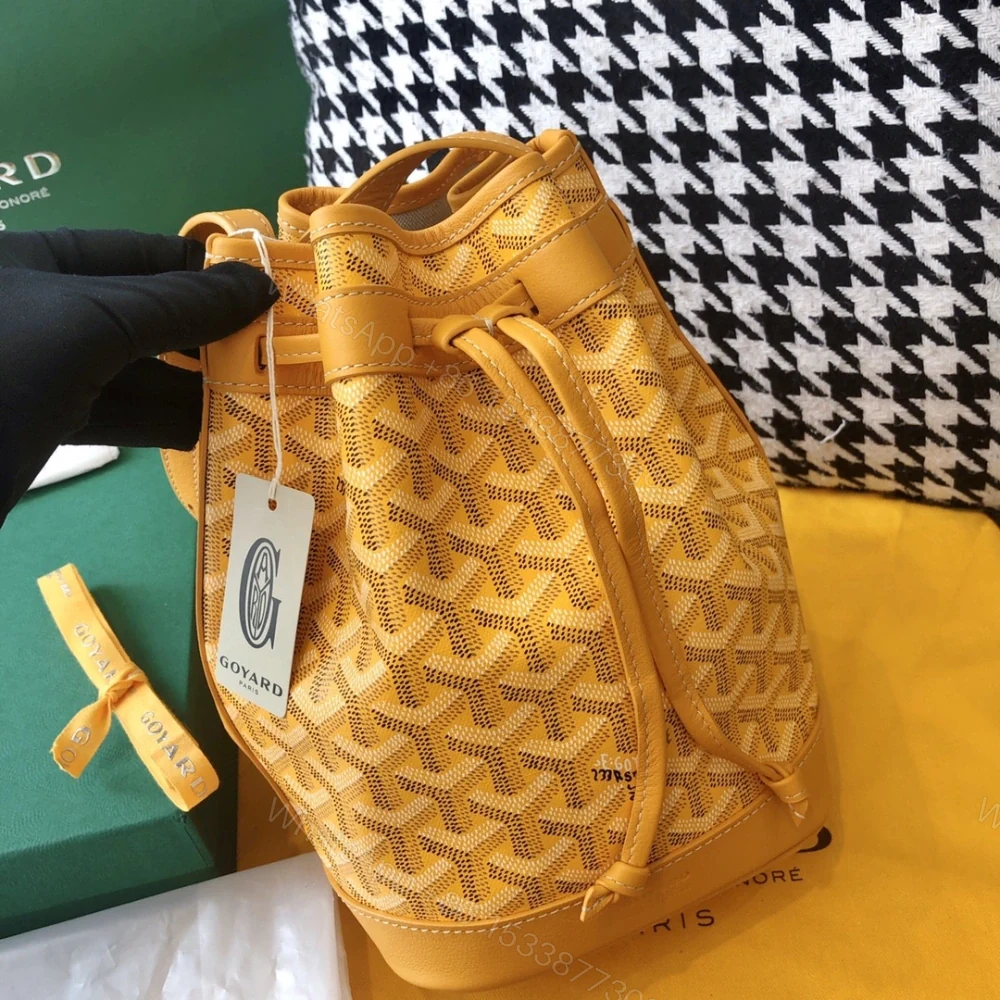 View 3 of 高仿Goyard*PEFLOT7抽繩水桶包黃色免檢版