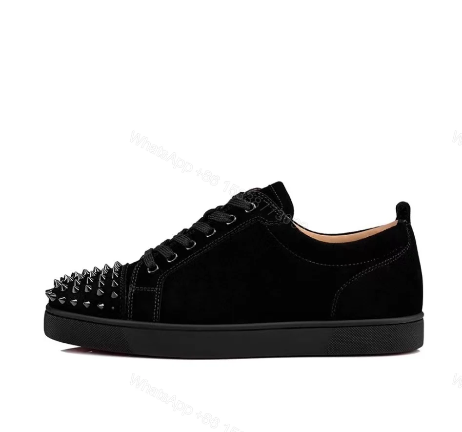 View 7 of Christian Louboutin Louis Junior Spikes Flat Black 1130573CM53