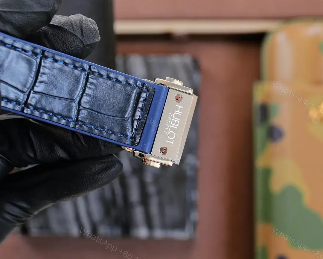 View 8 of Super Clone Hublot Classic Fusion Blue Dial Blue Leather Strap Premium 45MM HUBLOT-CF-BLUE45