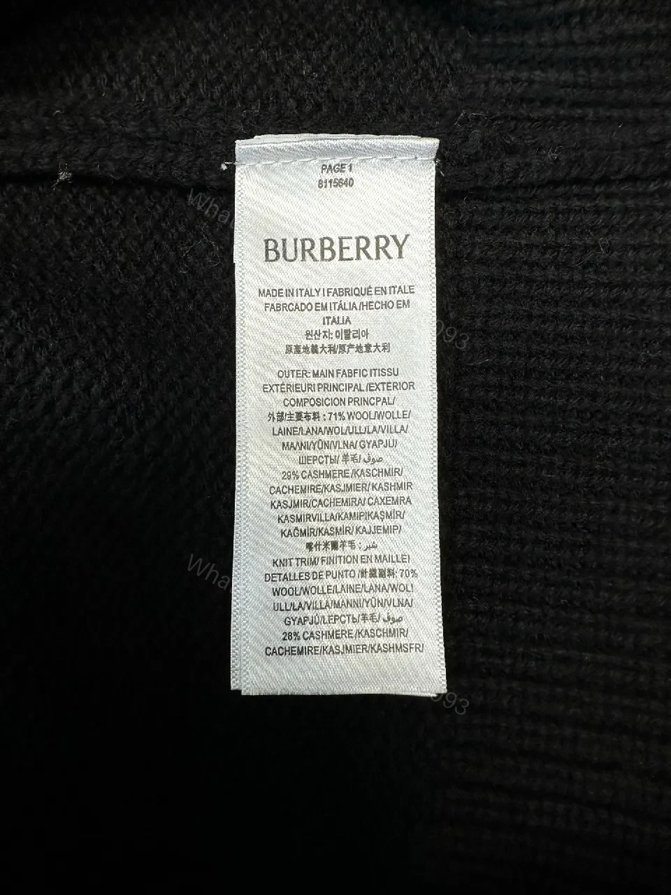 View 10 of Lux Knit Crewneck with Burberry Graphic: Rich Texture, Luxe Style