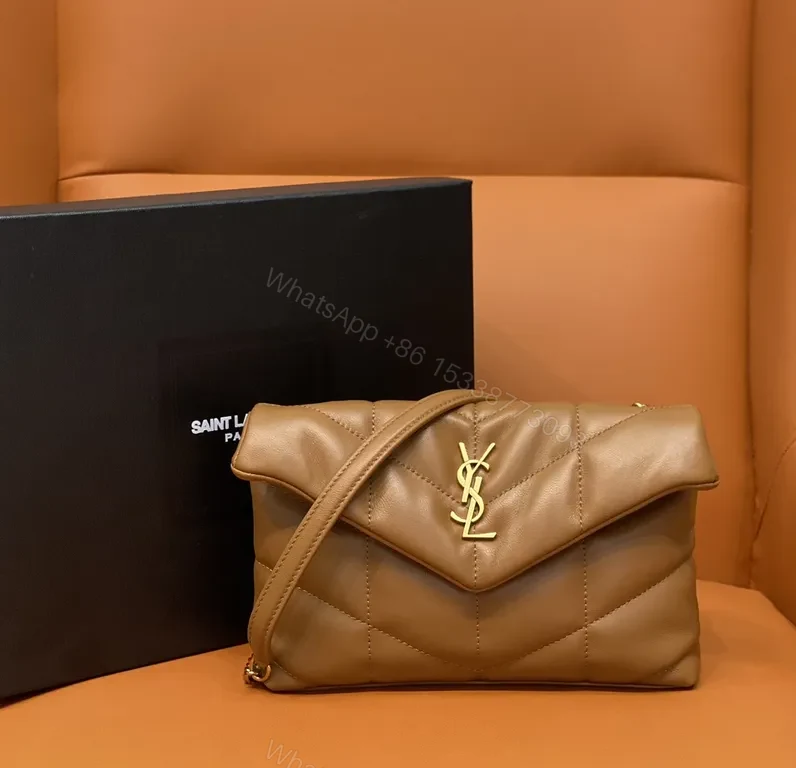 Quilted Tan Calfskin Crossbody: Luxury, Subtle YSL-Inspired — view 1