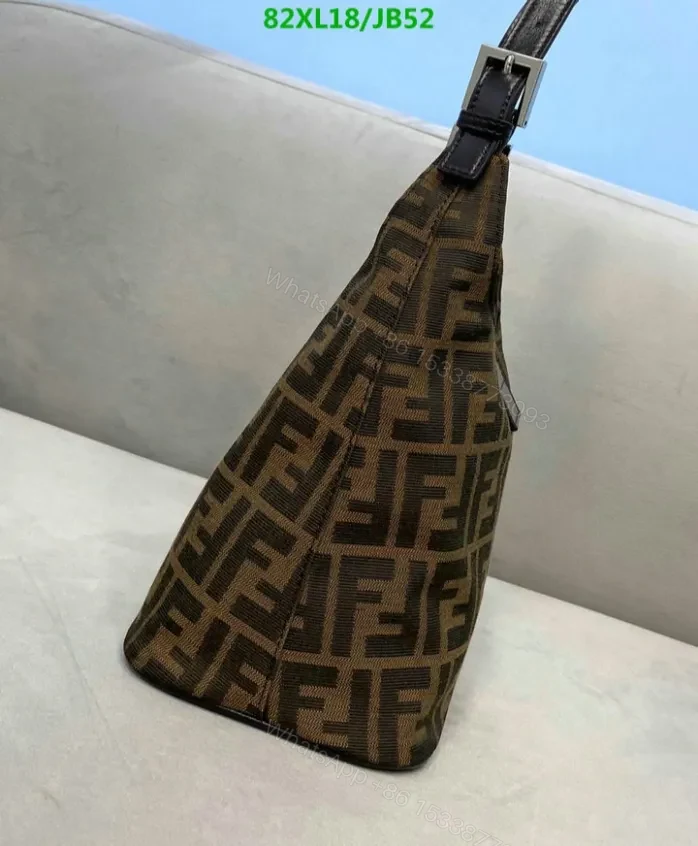 View 4 of Fendi Replica Classic Zucca Baguette FF Shoulder Bag in Brown