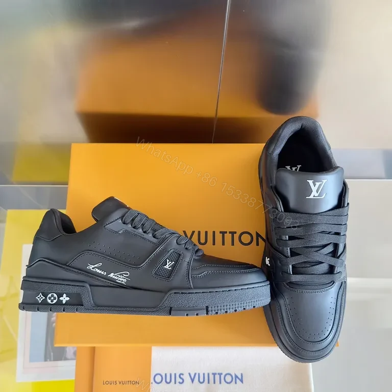 View 3 of Premium LV Detail High-Top Sneakers: Luxe Craftsmanship