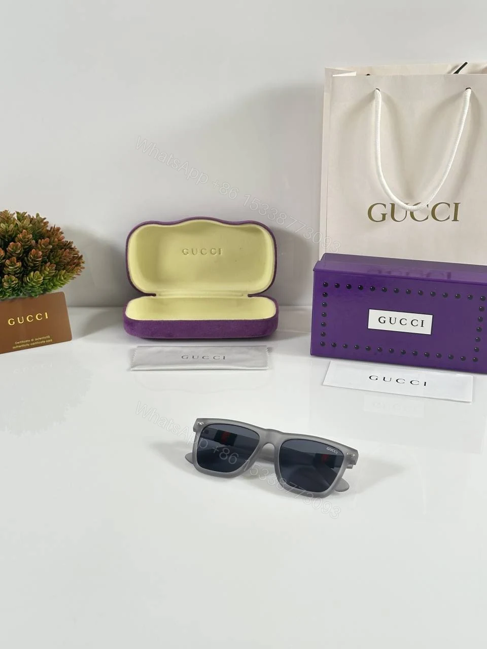 View 4 of First Copy Gucci 1390 Grey Sunglasses