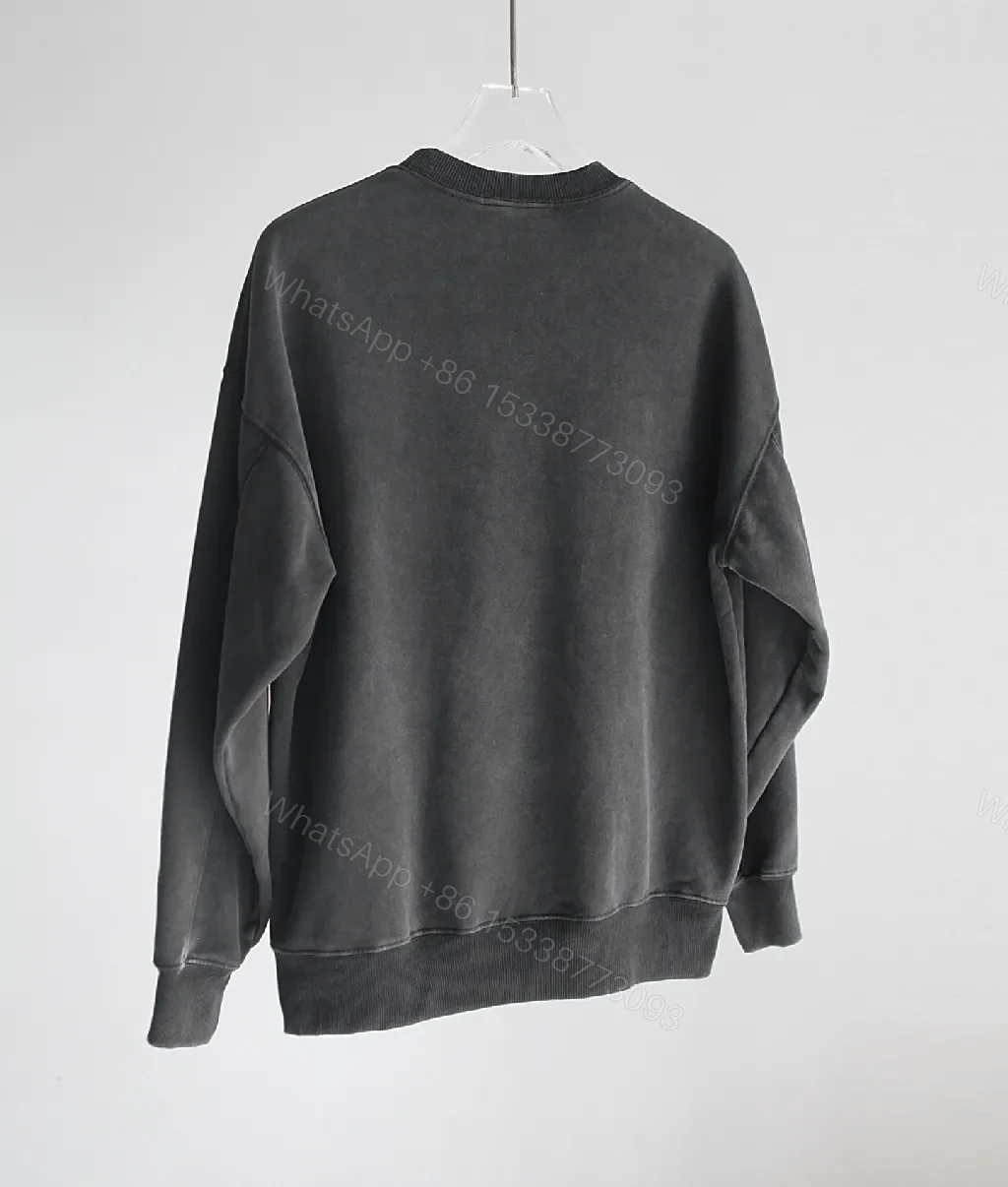 View 4 of Charcoal Cotton Embroidered Logo Sweatshirt — Luxe Street Style