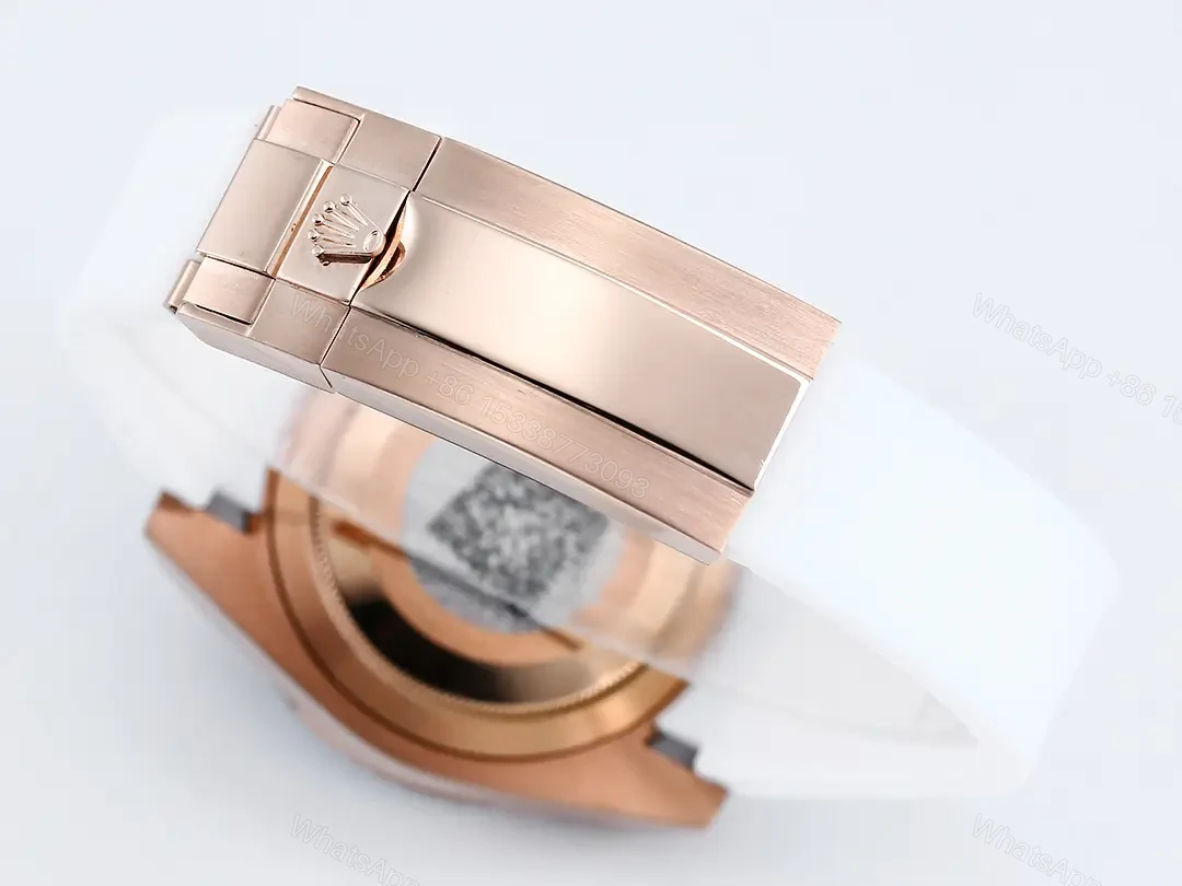 View 7 of Best Rolex Blaken Tiffany Water Ghost replica 40MM Rose Gold Case White Rubber Strap Edition RG-BLAKEN-TIFFANY-ROSEGOLD-RUBBER-40
