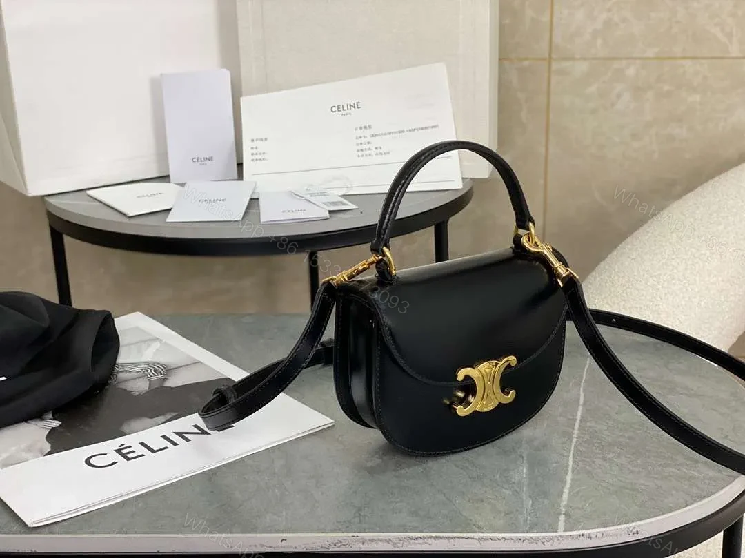 View 6 of Celine Handle Black Wrinkled Leather 15.5×11.5x5cm
