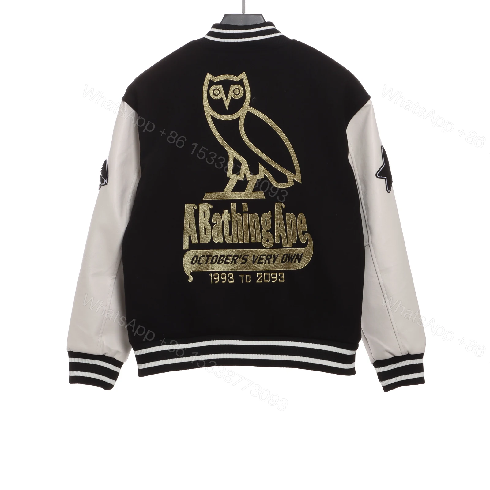 View 13 of Bape x OVO Varsity Jacket Black