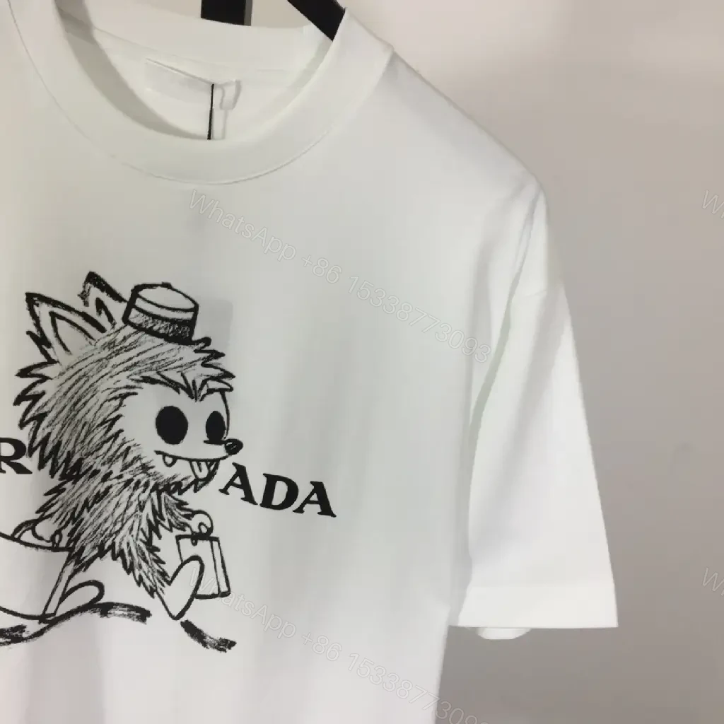 View 5 of White Cotton Graphic Tee - Premium Streetwear Style, Relaxed Fit