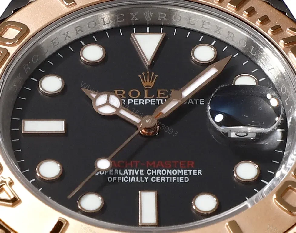 View 6 of OW Factory Clean Factory Rolex Yacht-Master Two-Tone Black Dial