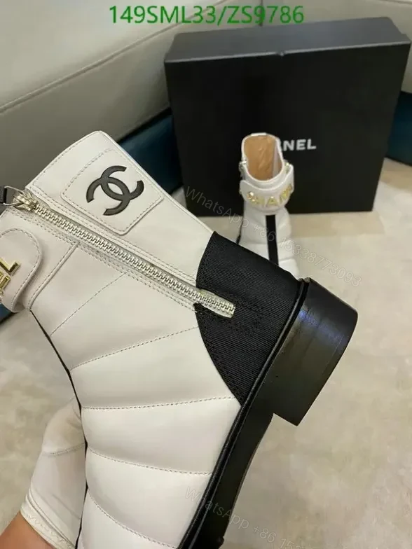 View 3 of Chanel Mid-Heel Boots ZS97 in Cowhide and Sheepskin