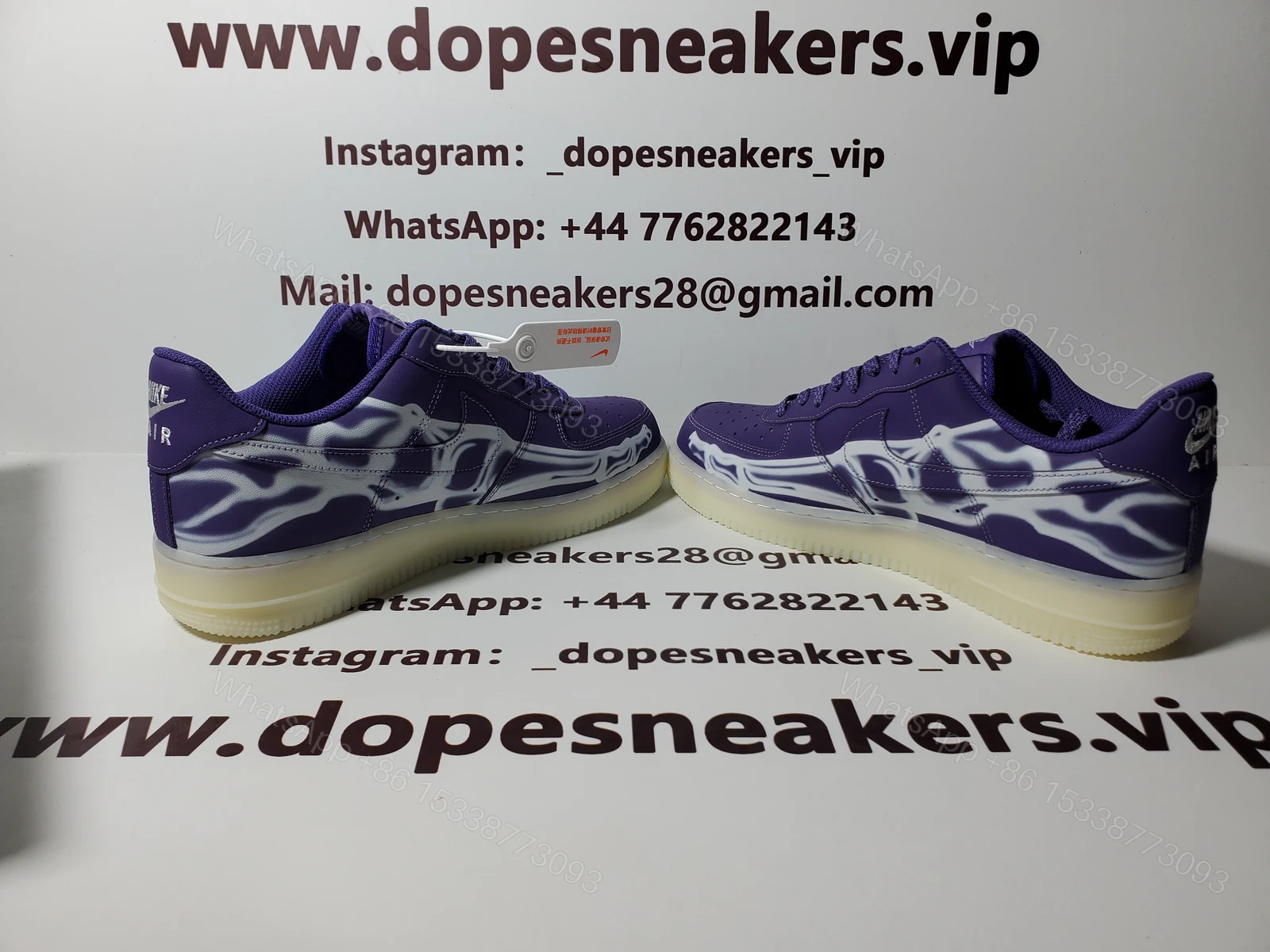 View 2 of Nike Air Force 1 LOw O7 QS Purple Skeleton Halloween (2021)