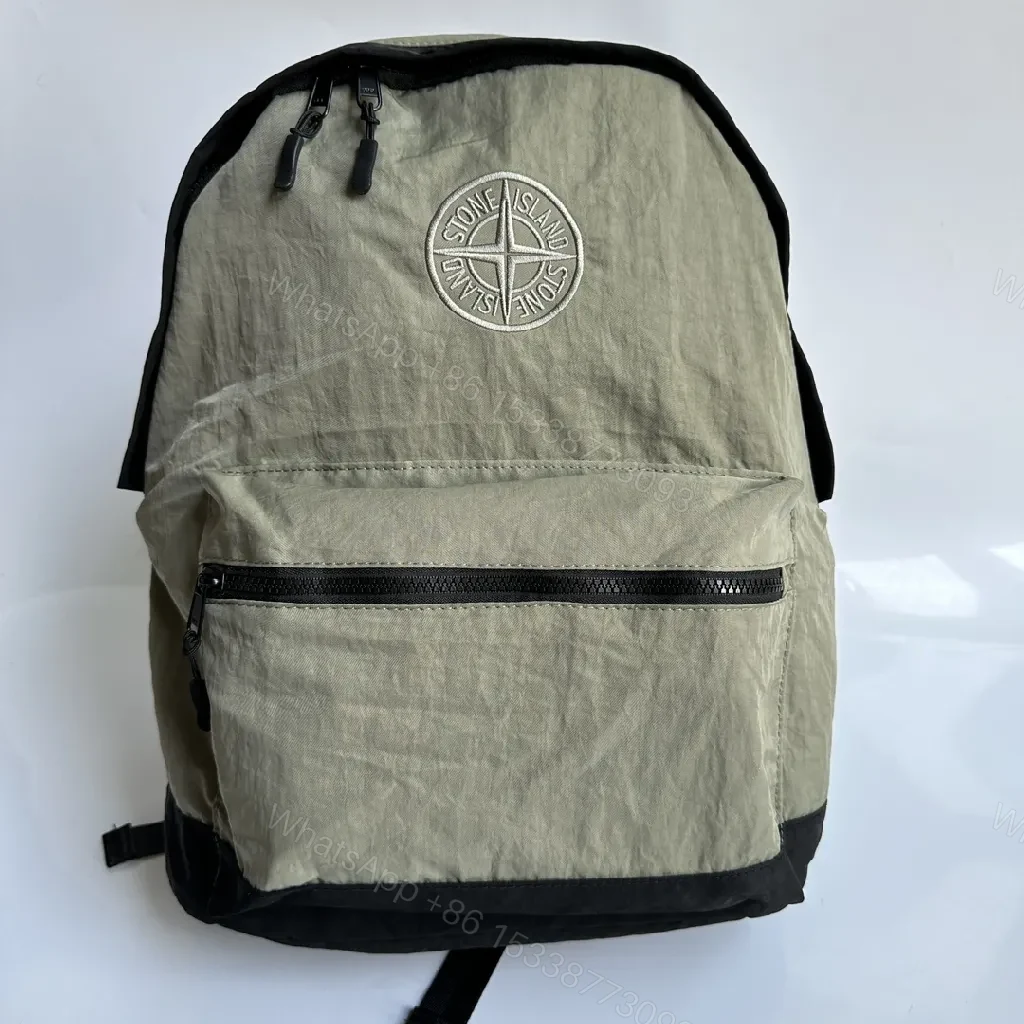 View 2 of Olive Stone Texture Backpack: Durable Everyday Carrier
