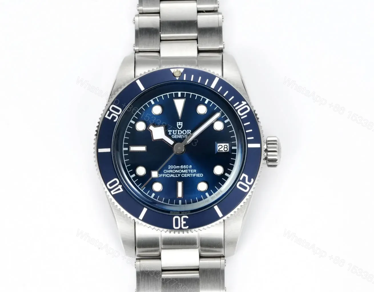 View 2 of Tudor Blue Bay Watch Blue Dial Blue Bezel Steel Bracelet Premium 41MM TUD-BB-BLU-BEZ-STL-41