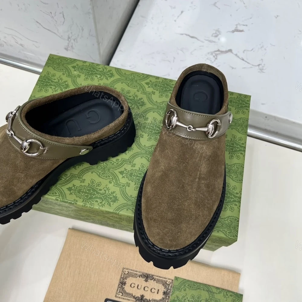 View 8 of GUCCI WOMEN MULE WITH HORSEBIT DARK GREEN ‎835829 AAE3R 3037