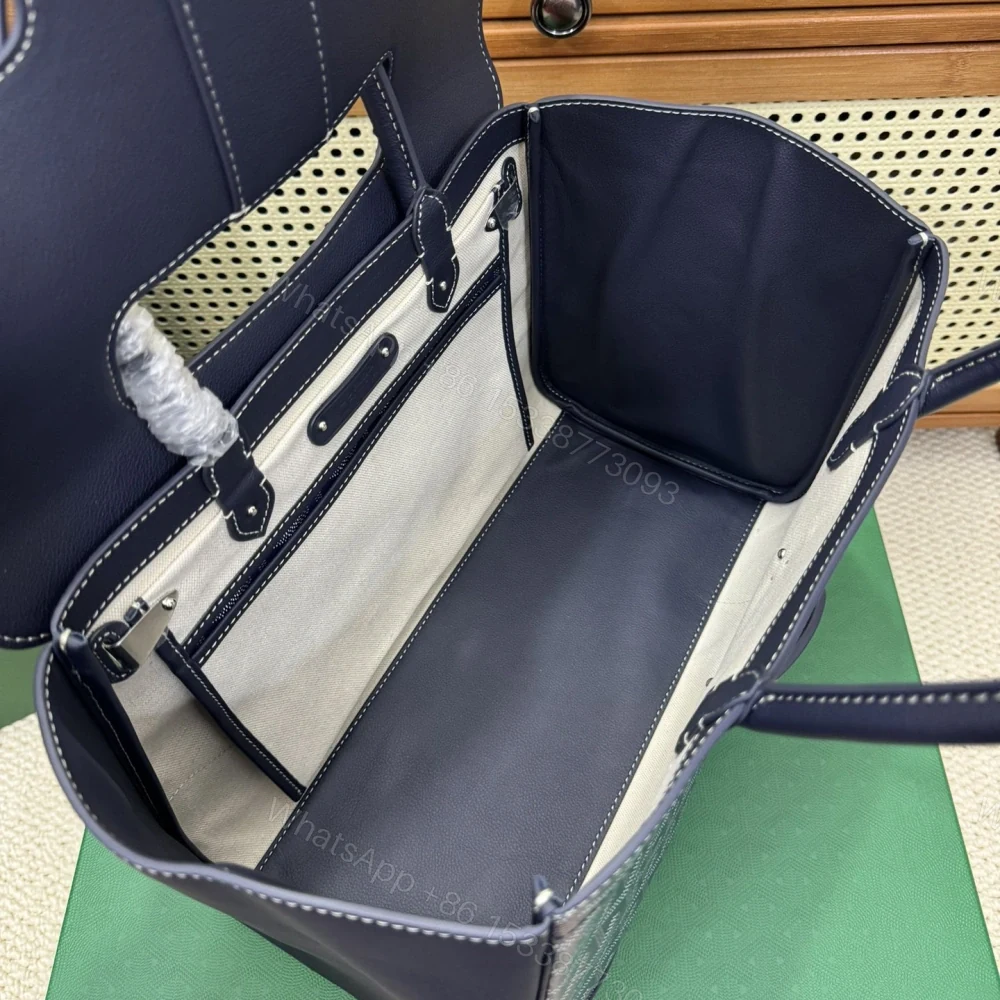 View 7 of 高仿Goyard*SAIGOC8手提托特包雙拼深藍大號免檢版