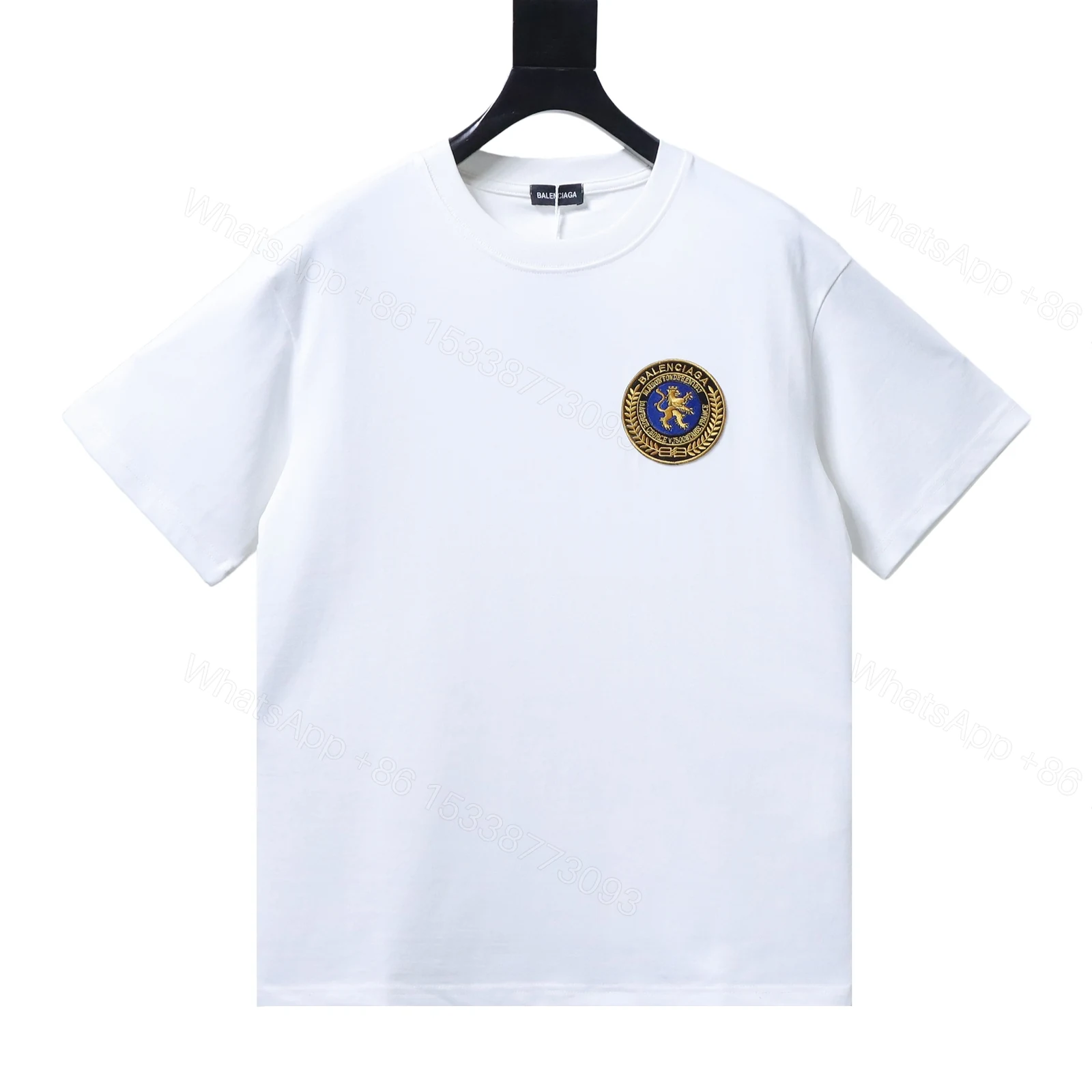 View 8 of Balenciaga Clothes 26SS Chest Crest Embroidered Short-Sleeve T-shirt white