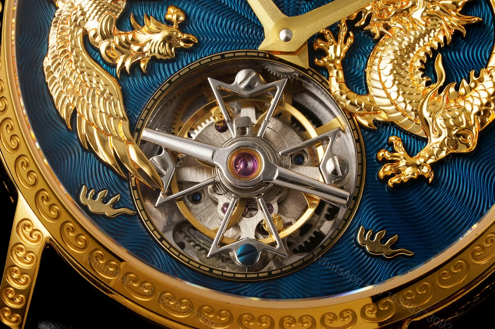View 5 of Vacheron Constantin Traditionnelle Tourbillon Dragon Phoenix Engraved Dial 41mm Rose Gold Edition RG-VC-TRADITIONNELLE-DRAGON-PHOENIX-RG-41