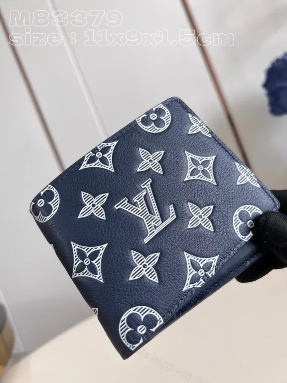 View 7 of Navy LV-Patterned Compact Wallet: Everyday Luxury