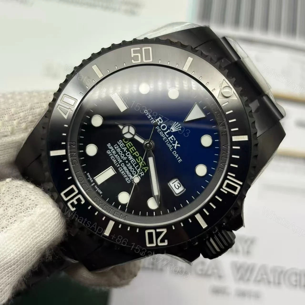 View 4 of Replica Rolex Deepsea Sea-Dweller Black PVD 116660 D-Blue