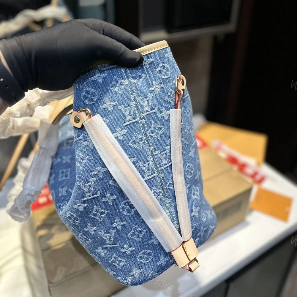 View 8 of Louis Vuitton Neverfull MM Bag Denim Blue 31Cm M13192