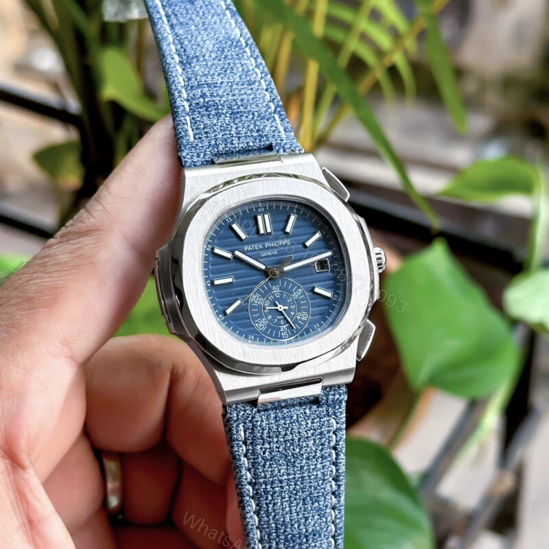 View 2 of Patek Philippe Nautilus Flyback Chronograph Sky-Blue 40mm Automatic