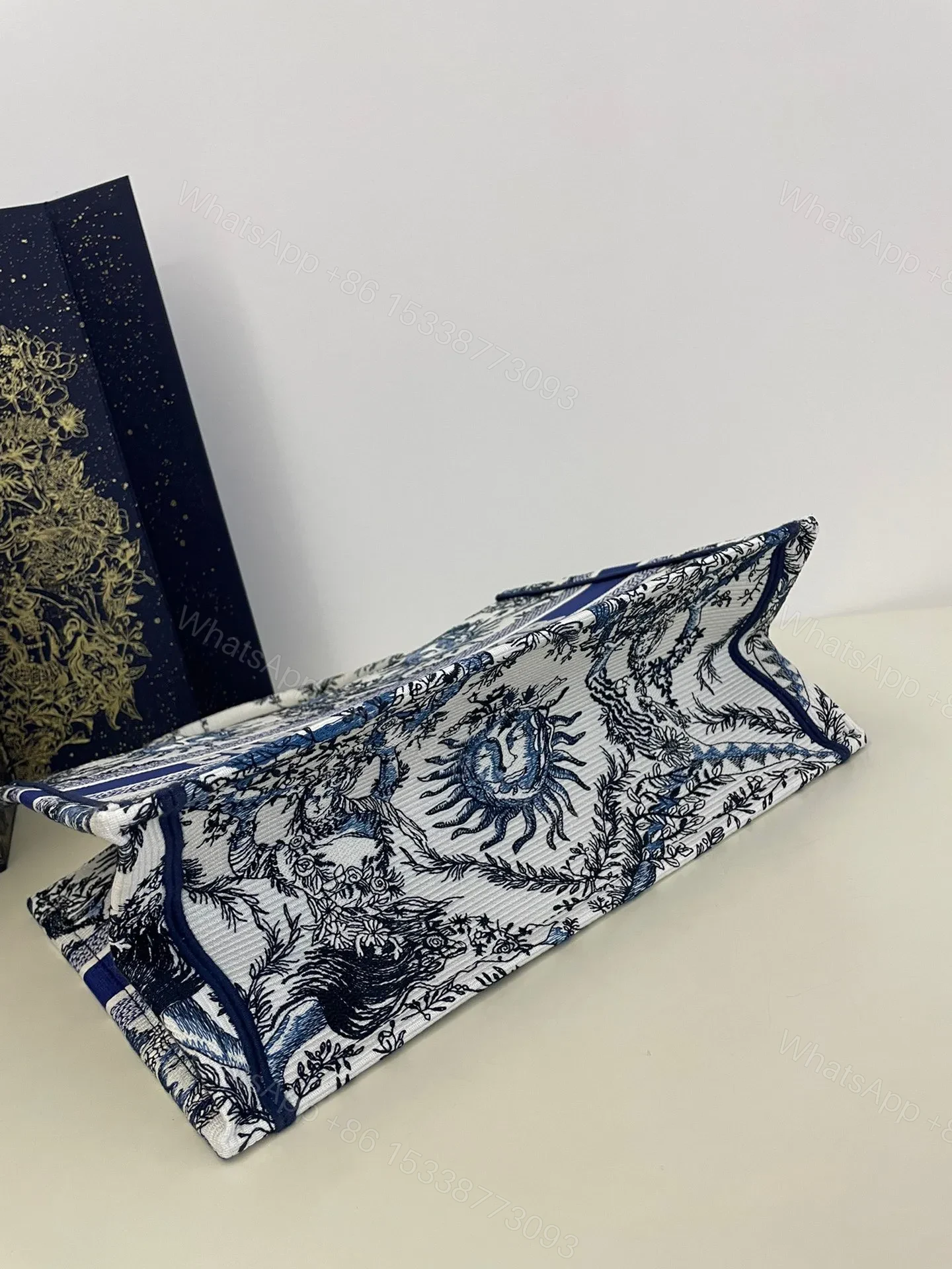 View 6 of Dior Book Tote Women’s Handbag Embroidered Fabric Size 36cm