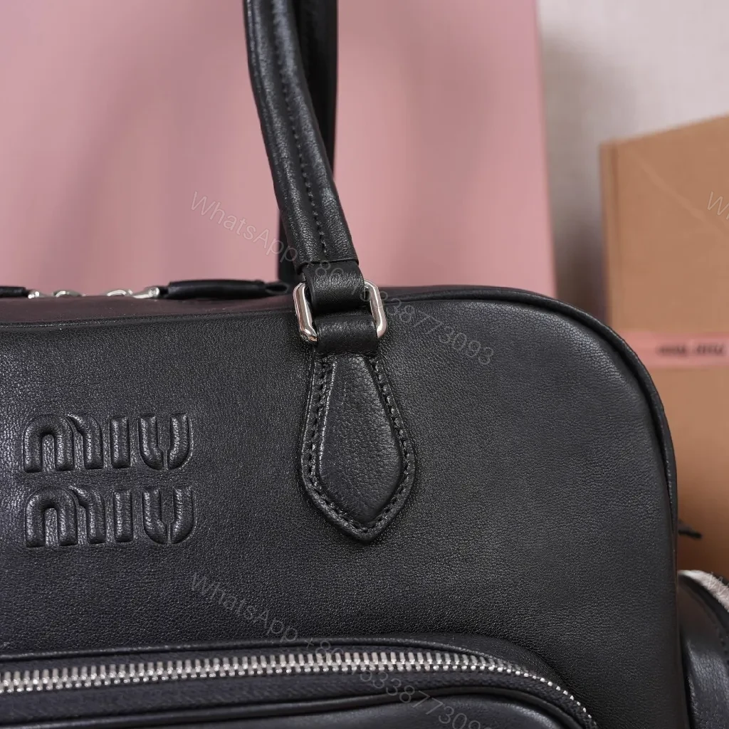 View 3 of Compact Black Leather Satchel: Sophisticated Everyday Carrier