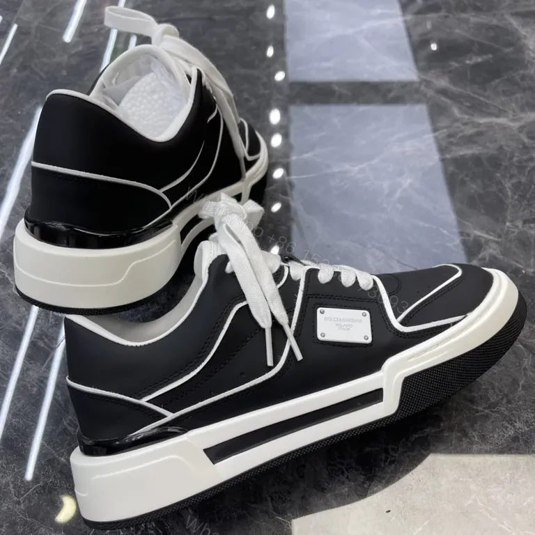 View 7 of Monochrome High-Tops: Italian Leather, Luxe Contrast Sneakers