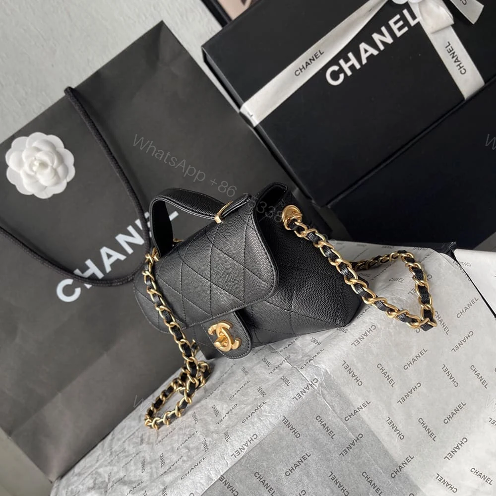 View 3 of CHANEL Mini Flap with top handle(HIGH-END GRADE)