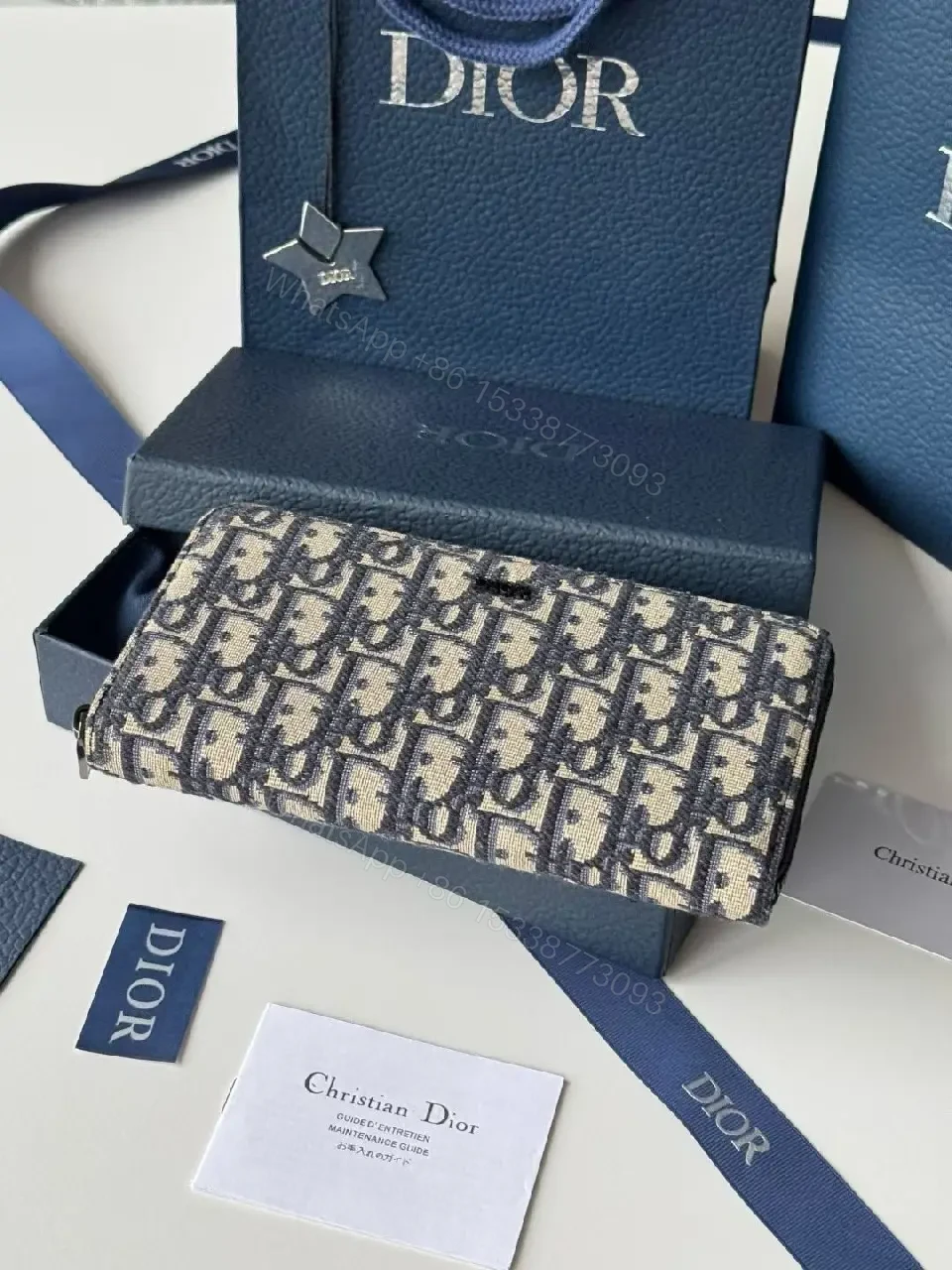 View 3 of Chic Patterned Wallet in Leather with Monogram Shine