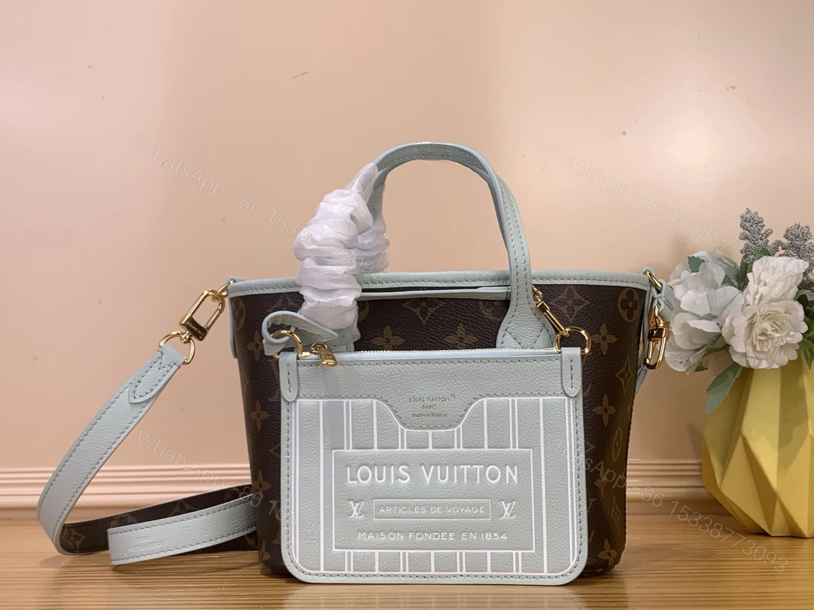 LV 高仿 女款 Monogram 小號托特包 手提斜背兩用包 — view 1