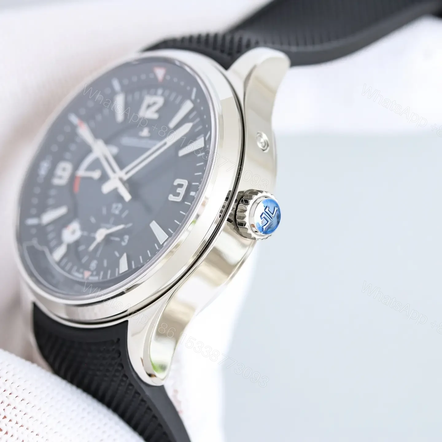 View 3 of Jaeger LeCoultre Black World Time Watch Rubber Strap Ultimate 42MM JLC-WT-BLK-RUB42