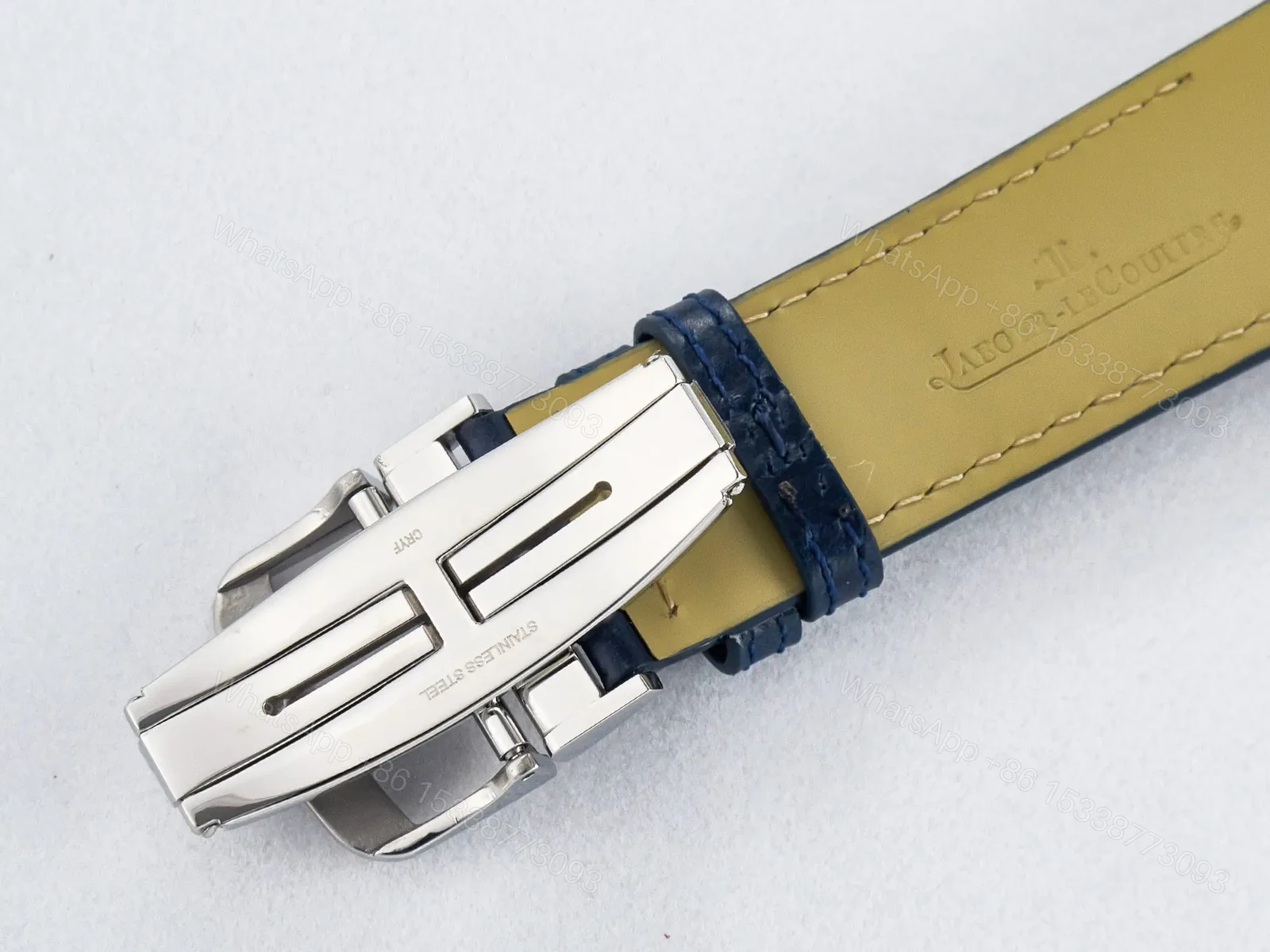 View 3 of Reverso Tribute Duoface Small Seconds SS MGF Best Edition Blue Dial on Blue Leather Strap A854A