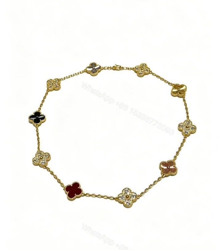 Van Cleef Arpels Alhambra Dupe Multicolor 10-Motif Clover Necklace — view 1