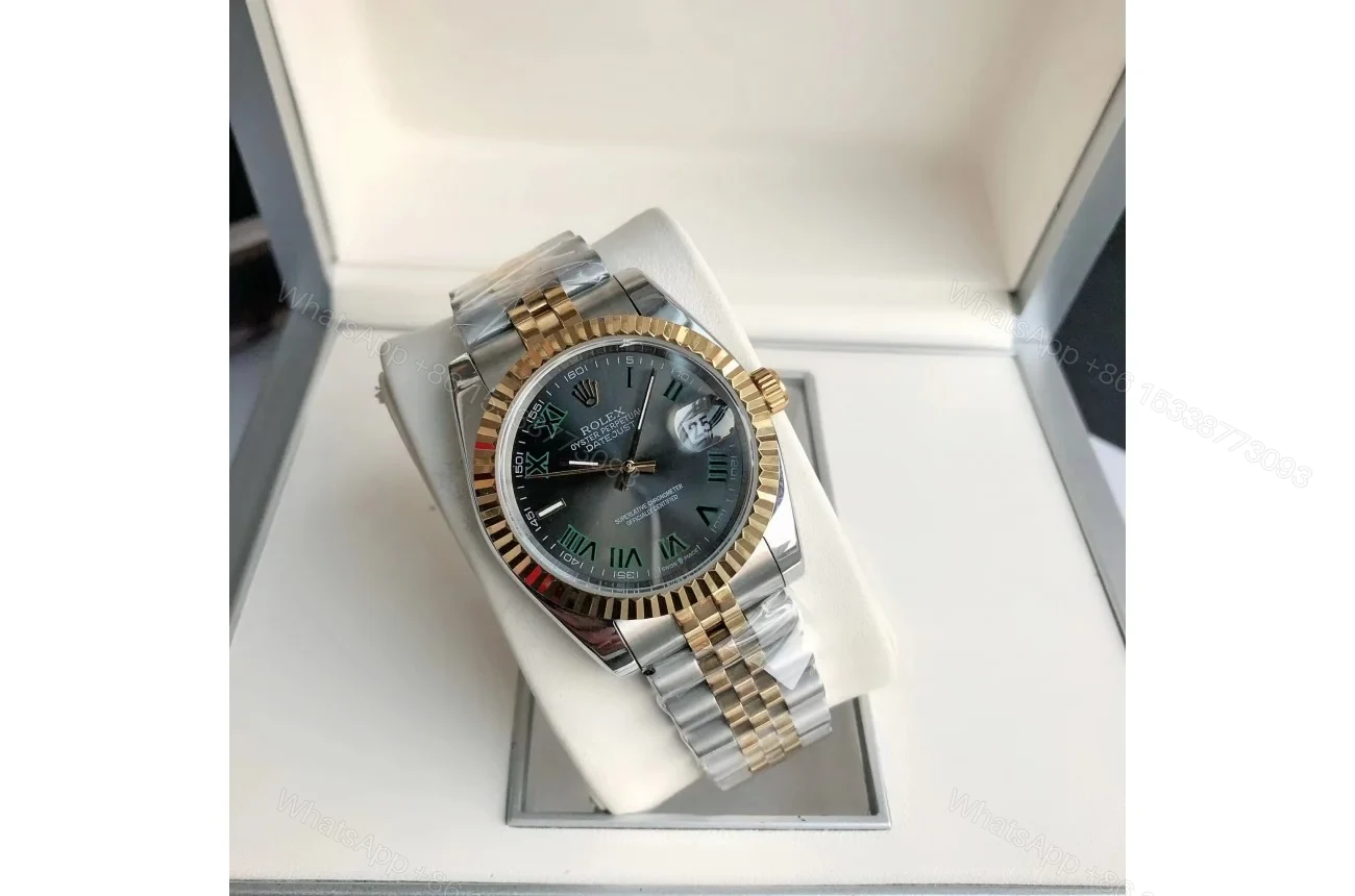 View 3 of Replica Rolex Datejust RG/SS Jub Grey/Rmn 36/28 mm
